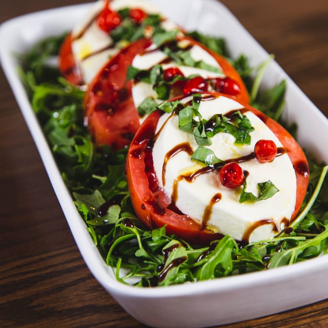 Half Tray Mozzarella Tomato Stack.